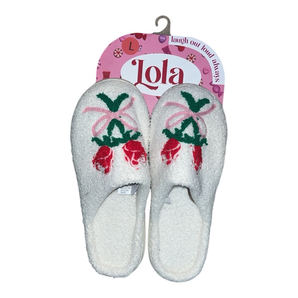 F012: [8, 8.5, 9] Red Roses with Ribbon - Slippers